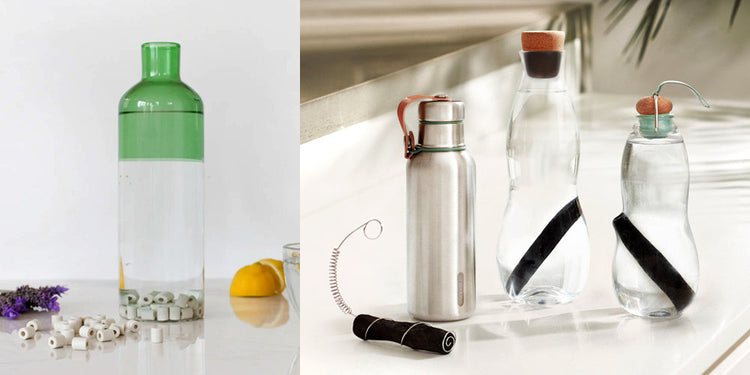 Les gourdes et les carafes filtrantes persmettent de consommer l'eau du robinet et évitent d'acheter des bouteilles d'eau en plastique