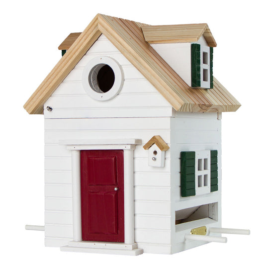 nichoir mangeoire à oiseaux déco pour le jardin style maison américaine (nouvelle angleterre)