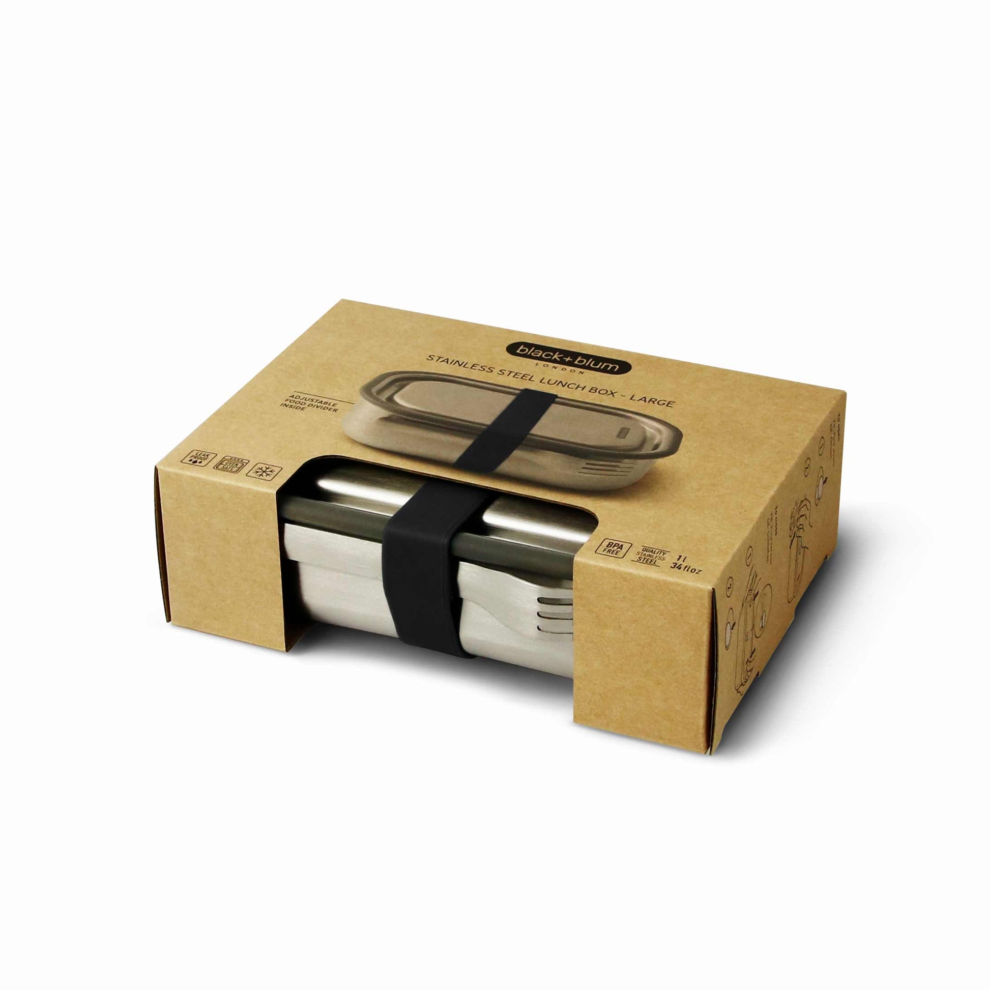 emballage carton de la lunch box black and blum large black
