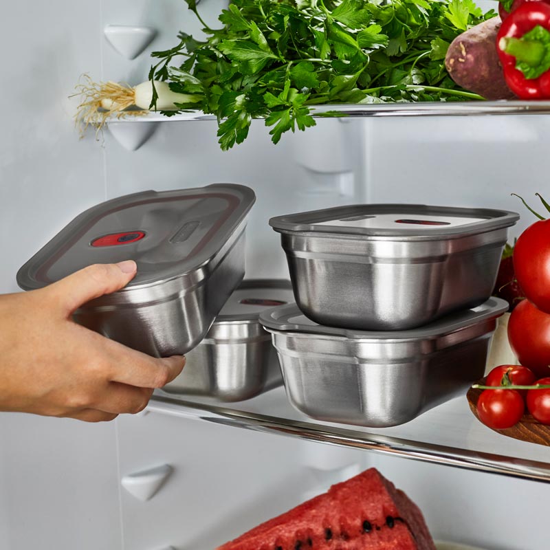Boîte à Déjeuner Empilable BLACK + BLUM 900 ML Océan - Anti-Fuite, Micro-Ondes, Avec Fourchette Acier Inox