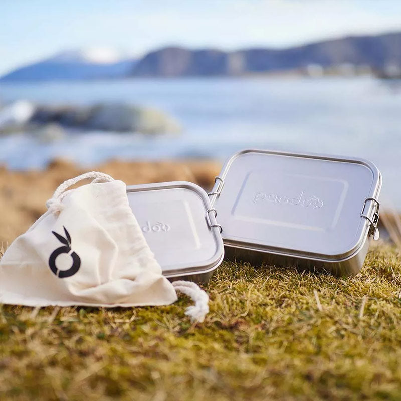 boite à repas inox fournie avec un sac de transport en coton bio