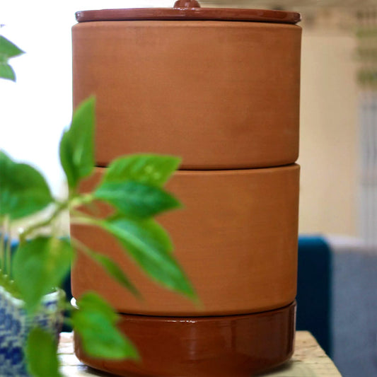 composteur d’intérieur design à deux compartiments, avec coupelle d’engrais liquide, pour recycler les biodéchets avec des lombrics