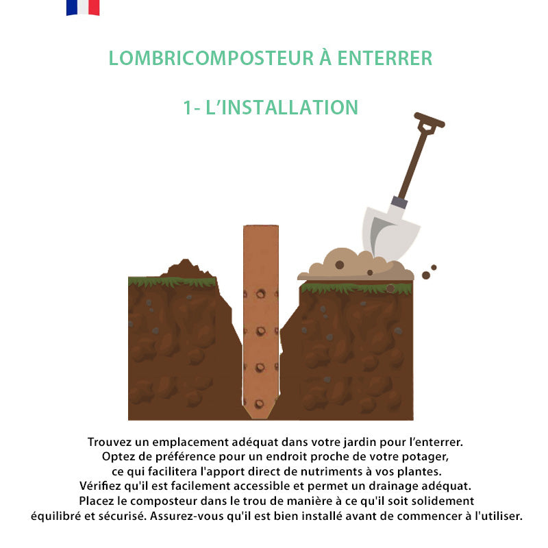 Transformez vos déchets organiques en un engrais naturel riche grâce à ce lombricomposteur en tube de terre cuite, à installer directement dans votre jardin ou votre potager.
