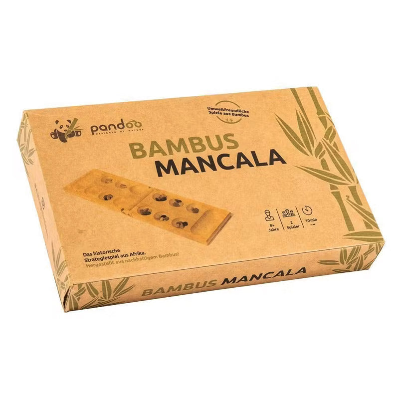 Jeu ancestral de réflexion et de stratégie Mancala - Pliable et portable, fabriqué en bambou