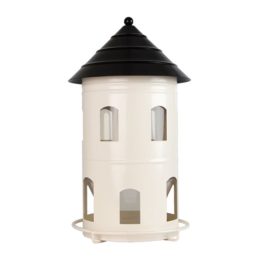 mangeoire à oiseaux blanche en métal wildlife garden à remplir de graines pour les oiseaux