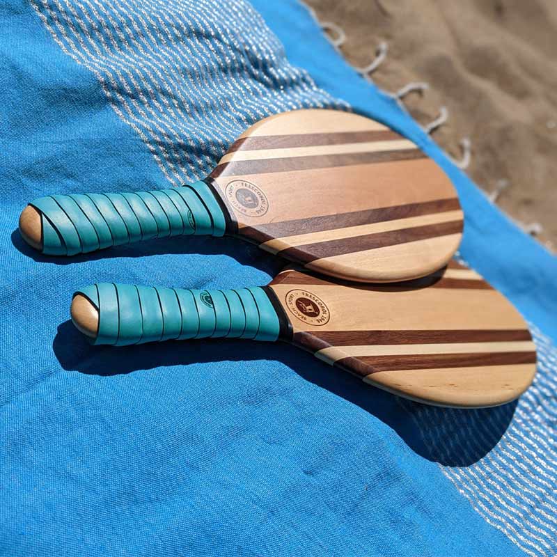 Raquettes durables en bois - Set de 2 raquettes élégantes et robustes fabriquées en bois
