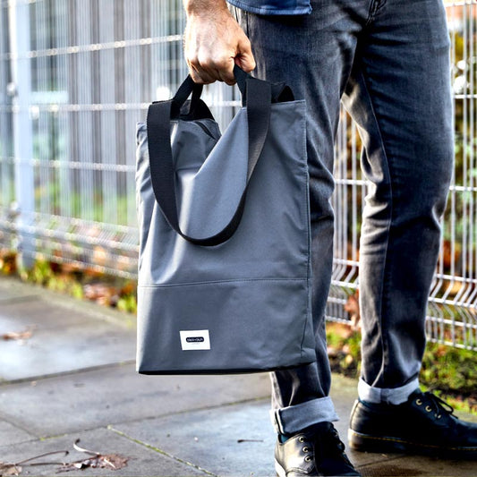 Sac cabas isotherme Black+Blum Slate gris – tote bag lunch bag écologique en tissu recyclé pour transporter repas, pique-nique et courses