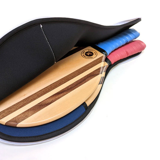 Jeu de raquette en bois haut de gamme Frenchie Edition avec sacoche bleu marine