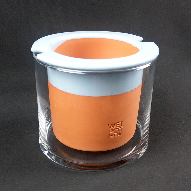 pot auto arrosant wet pot taille s bleu sur fond noir