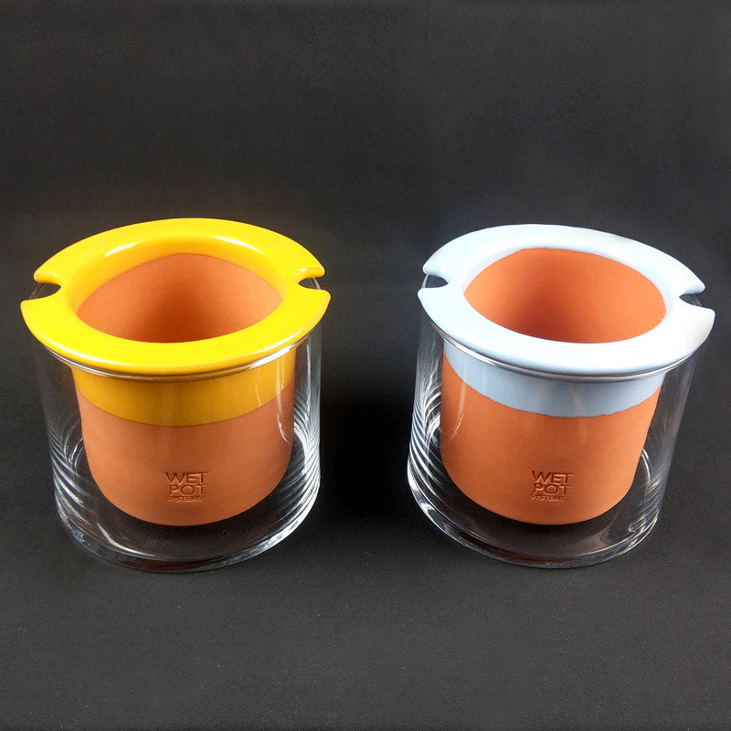 wet pot systems pots jaune et bleu