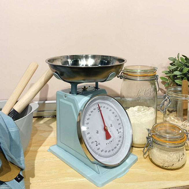 Balance de cuisine rétro Plint - Modèle mécanique sans piles - Bleu gl –  Maison Fertile