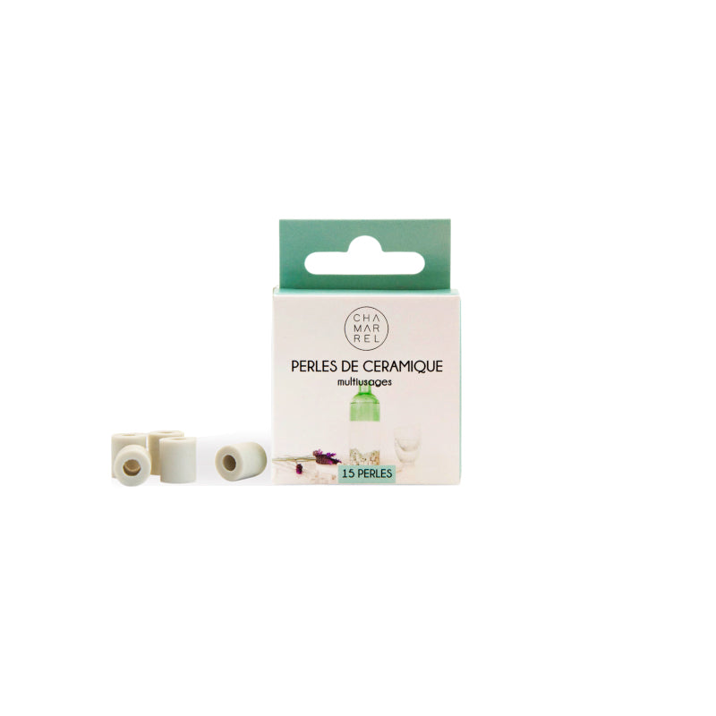 Boite de 15 perles de céramique EM grises Chamarrel pour purifier l'eau du robinet