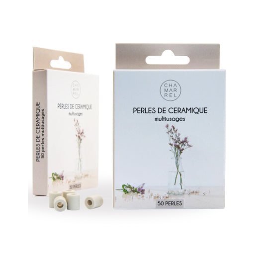 Perles de céramique pour filtrer l'eau et neutraliser les dépots de calcaire. Boite de 50 perles EM multi usages Chamarrel