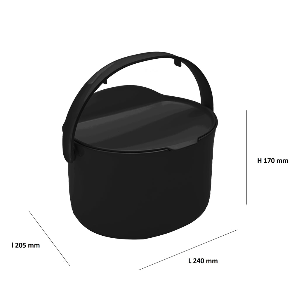 Poubelle à compost Organko Daily, compact et design à poser sur le plan de travail de la cuisine pour l'avoir toujours à porter de main. Simplifie la collecte des biodéchets au quotidien dans la cuisine