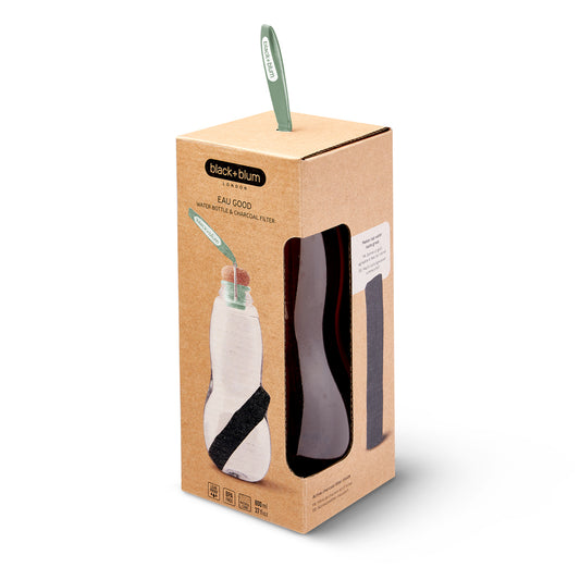 la gourde Eau Good Black+Blum est livrée dans un carton d'emballage recyclable