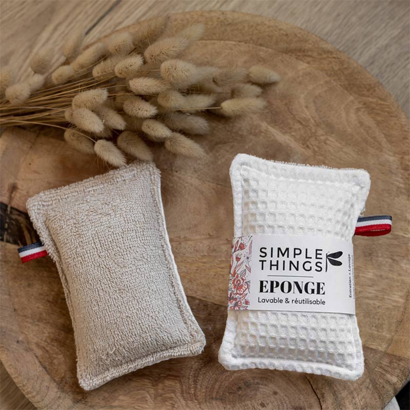 Lot de 2 éponges écologiques en coton fabriquées en France - Lavables –  Maison Fertile