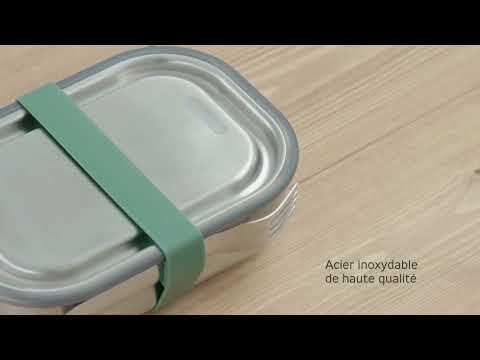 présentation des points forts de la lunch box large en inox de Black Blum