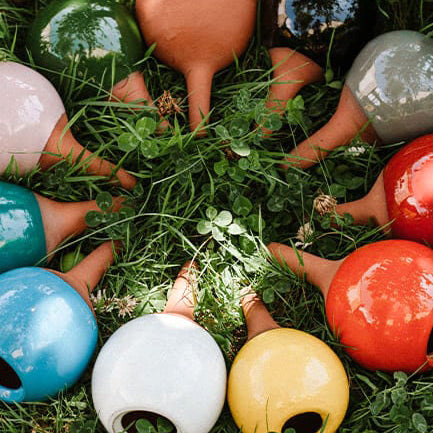 Olla poterie artisanale à planter pour un arrosage naturel des plantes - 20cl / 40cl - Vert