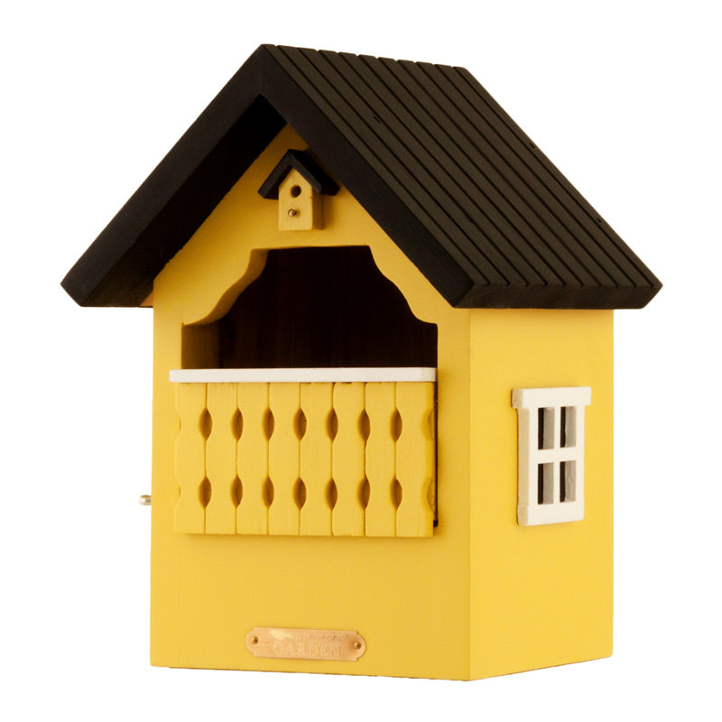 Nichoir à balcon jaune Wildlife Garden - Cabane à oiseaux de style scandinave