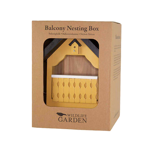 Nichoir à balcon jaune Wildlife Garden - Cabane à oiseaux de style scandinave