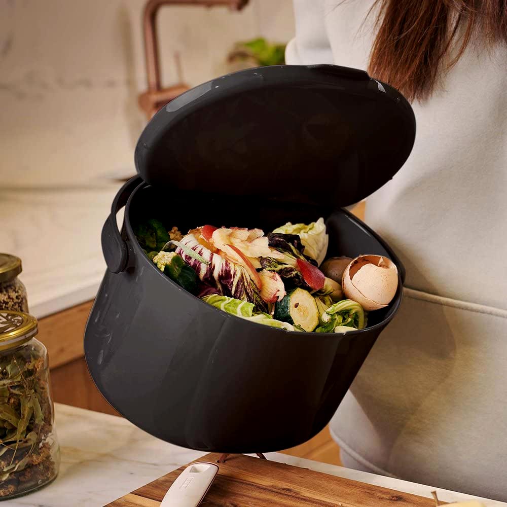 Poubelle à compost Skaza Organko Daily noir pour la collecte quotidienne des déchets organiques dans la cuisine