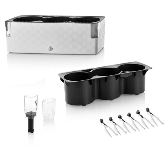 Jardinière auto-irrigante Cobble Trio pour les herbes aromatiques - blanc cristal