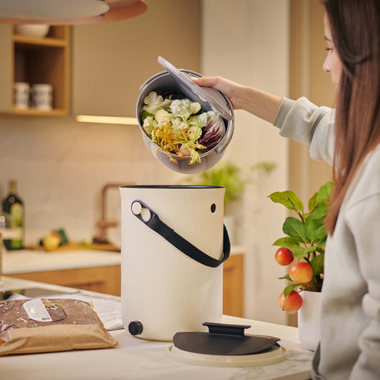 Set duo Composteur Bokashi Organko 2 blanc + Bioseau Organko Daily