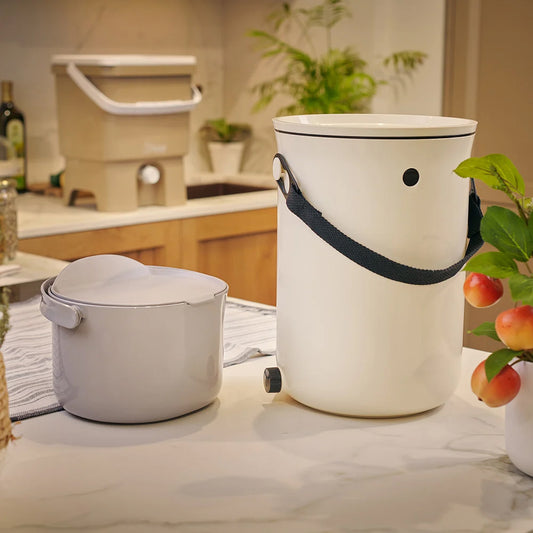 Set duo Composteur Bokashi Organko 2 blanc + Bioseau Organko Daily