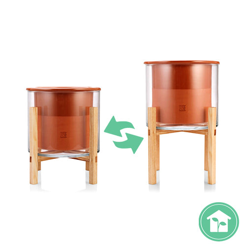 WET POT M avec support de plante en bois 2 positions - taille M
