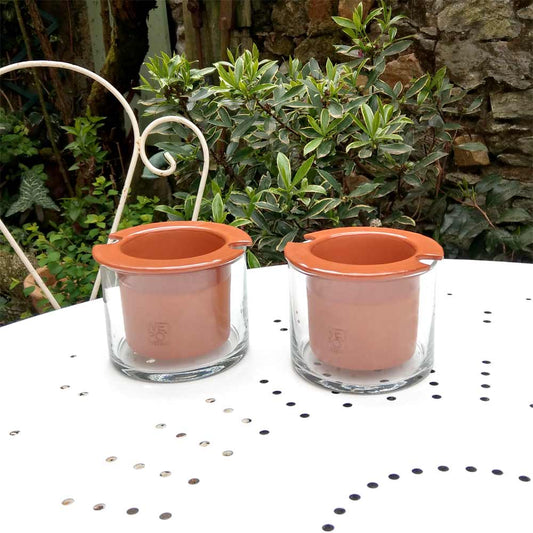 pots en céramique avec réserve d'eau Wet Pot XS vendus en lot de 2 unités