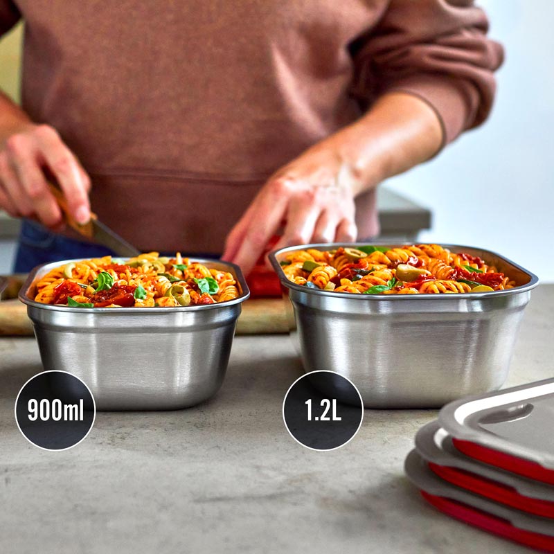 Boîte alimentaire en inox 1200ml Black+Blum - Compatible four, congélateur et micro-ondes