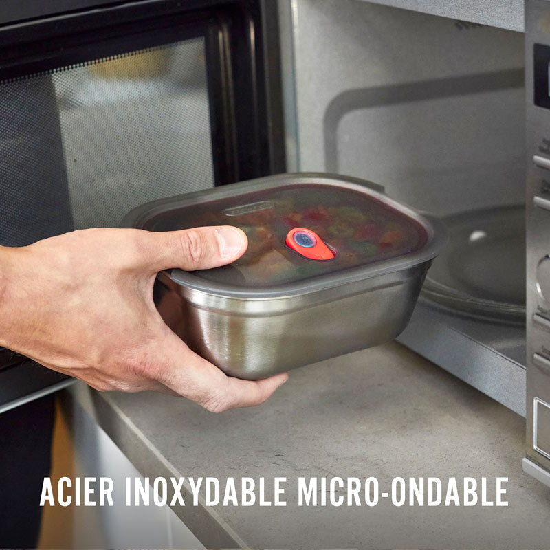 Boîte alimentaire en inox 1200ml Black+Blum - Compatible four, congélateur et micro-ondes