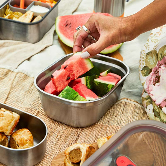 boite alimentaire multifonction en inox compatible four, congélateur, micro-ondes et lave-vaisselle