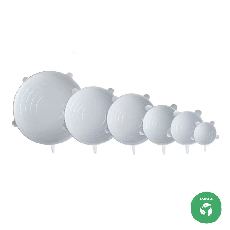 lot de 6 couvercles en silicone lavables et réutilisables pour remplacer le film plastique jetable