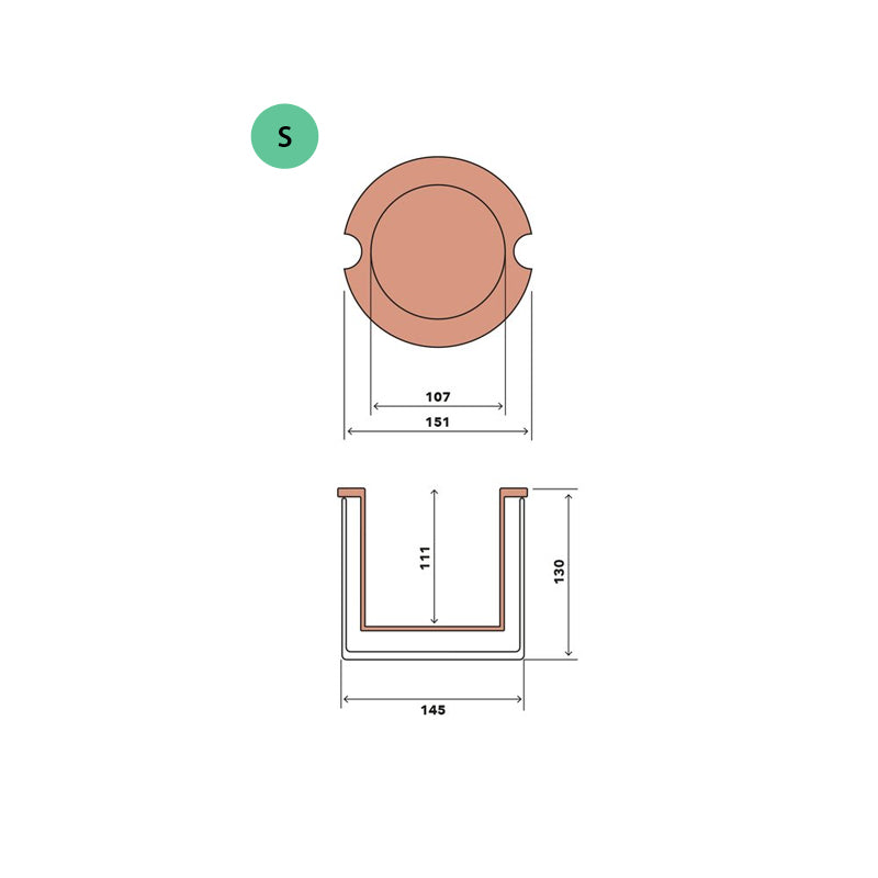 Dimensions précises du pot à réserve d'eau pour les plantes wet pot small