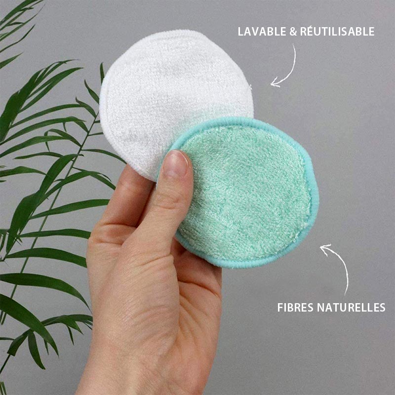 disques coton lavables et réutilisable, en fibres naturelles, garanti zéro plastiques