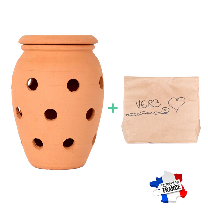 lombricomposteur Bioclimakit de 3 litres à enterrer livré avec un coupon prépayé pour recevoir 500g de vers de compost