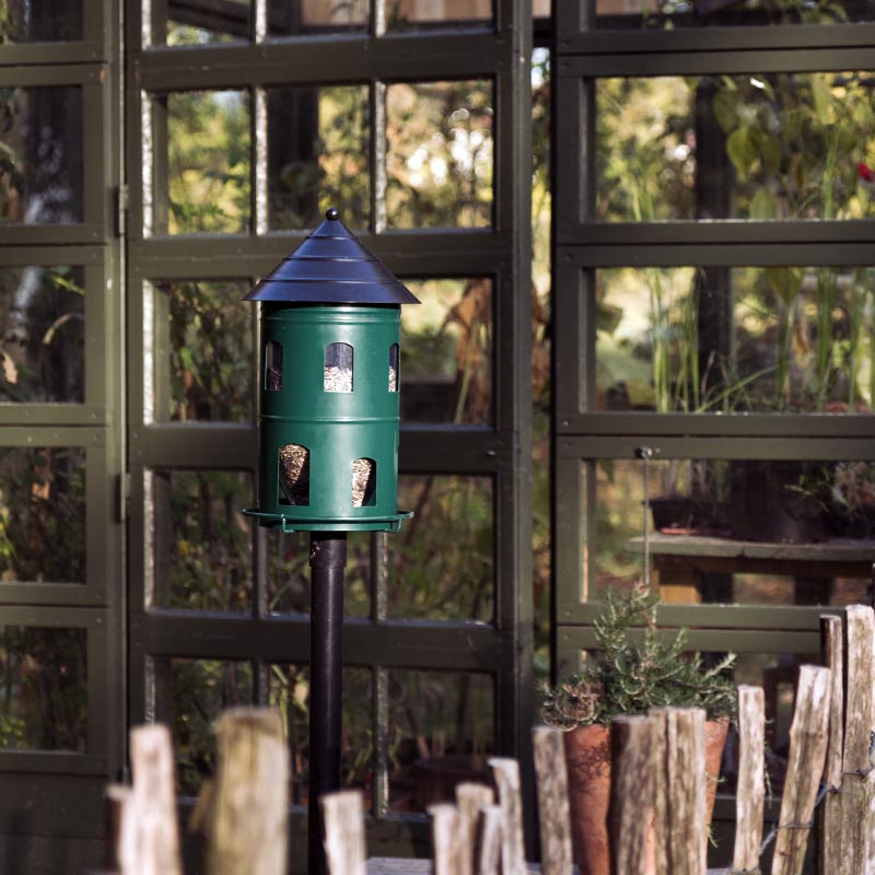 grande et charmante mangeoire à oiseaux en forme de tour pouvant contenir 6 litres de graines