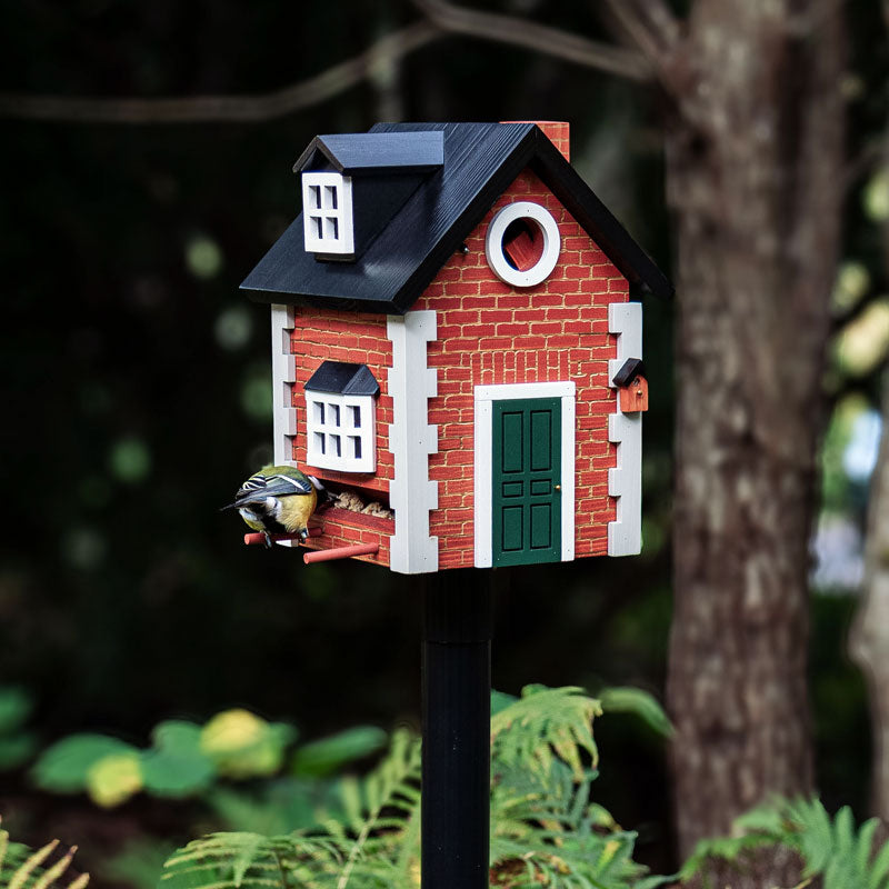 Nichoir Mangeoire Maison en Briques Wildlife Garden - Fabriqué en bois plein