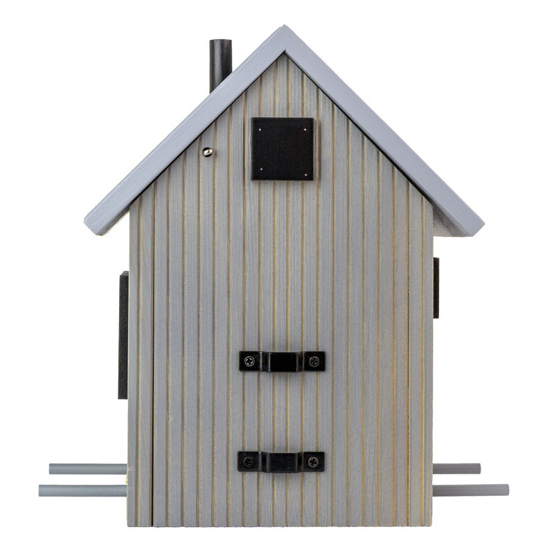 nichoir mangeoire double fonction facile à installer à un arbre, un mur ou un poteau grâce aux vis et à l'équerre de fixation fournis