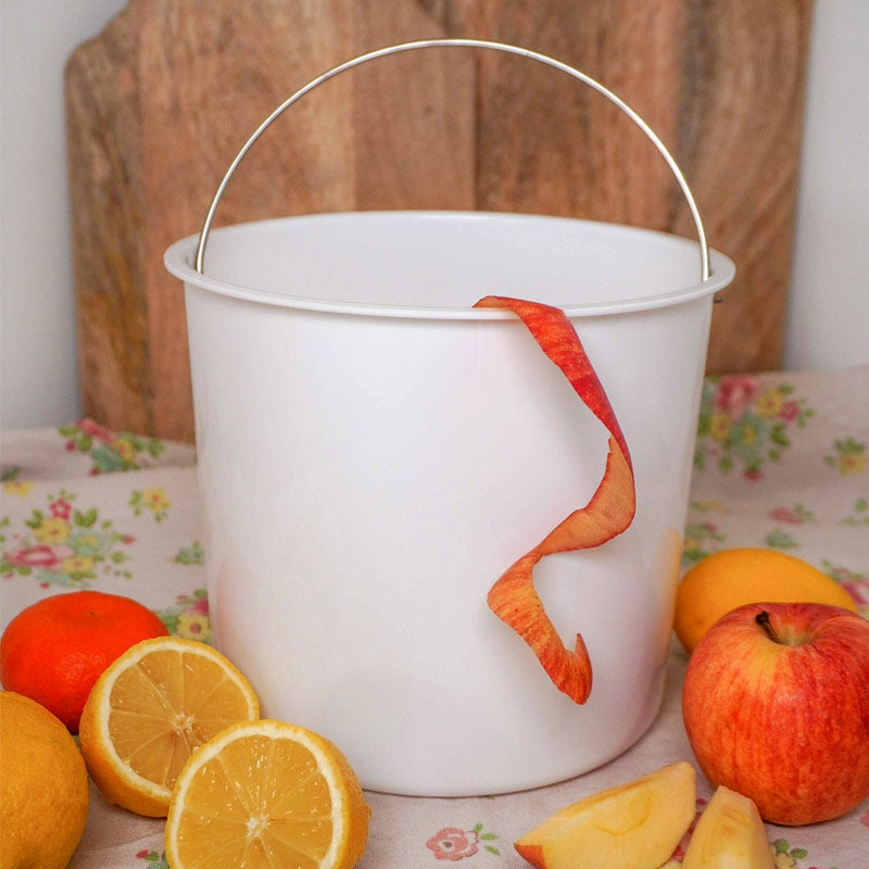 poubelle à compost pour le plan de travail, capacité 3 litres avec seau intérieur blanc amovible