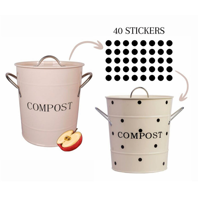 poubelle à compost personnalisable avec des pois à coller