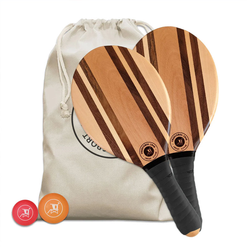 Set de raquettes de qualité livré avec un sac de rangement en coton et 2 balles pour jouer sur différents terrains