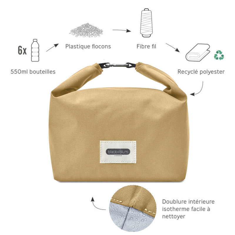 Sac à repas isotherme Black+Blum Beige - Lunch bag idéal pour les repas nomades