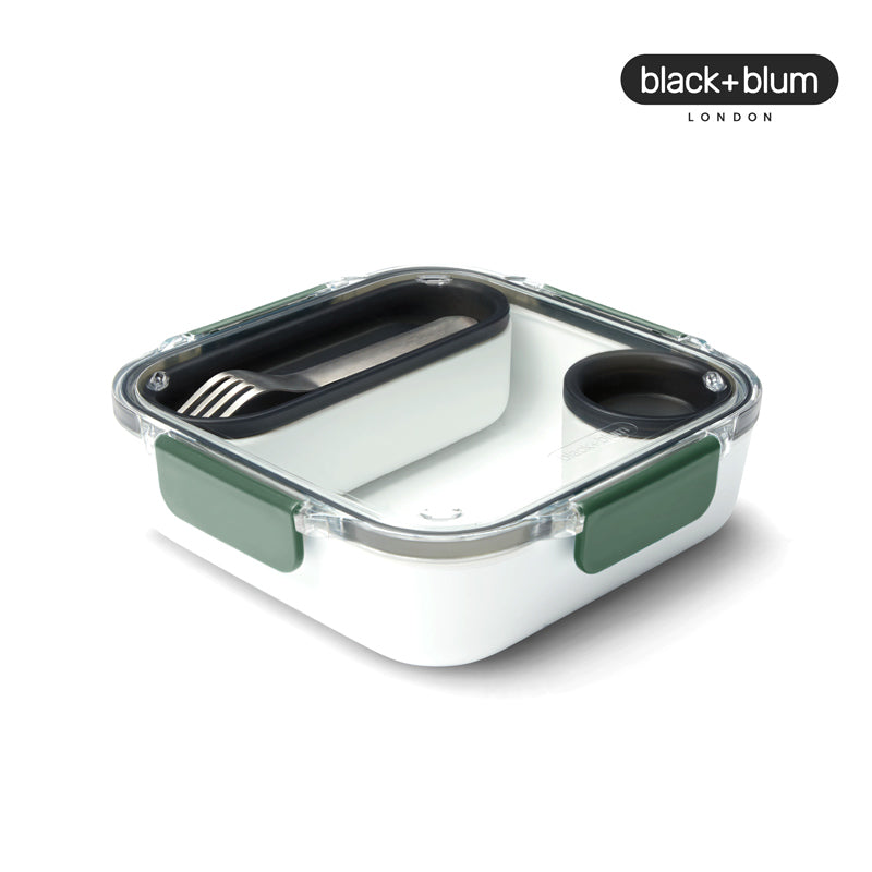 boite à repas lunch box black + blum original vert olive, 100% étanche et compatible micro-ondes, lave-vaisselle, congélateur