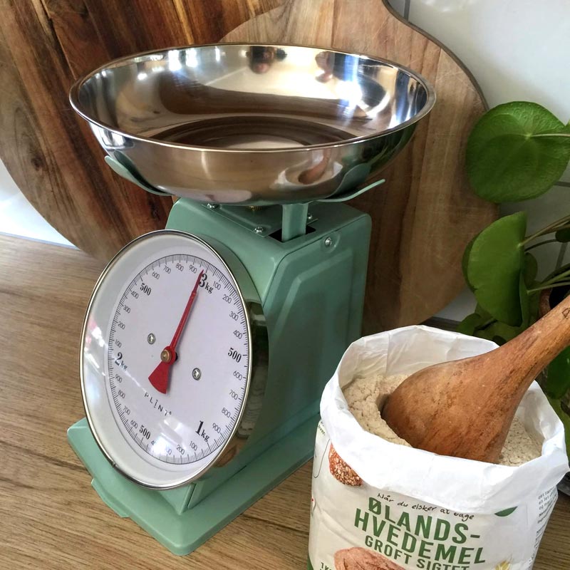 balance de cusine en métal Plint, style ancien, capacité de pesage 3 kg