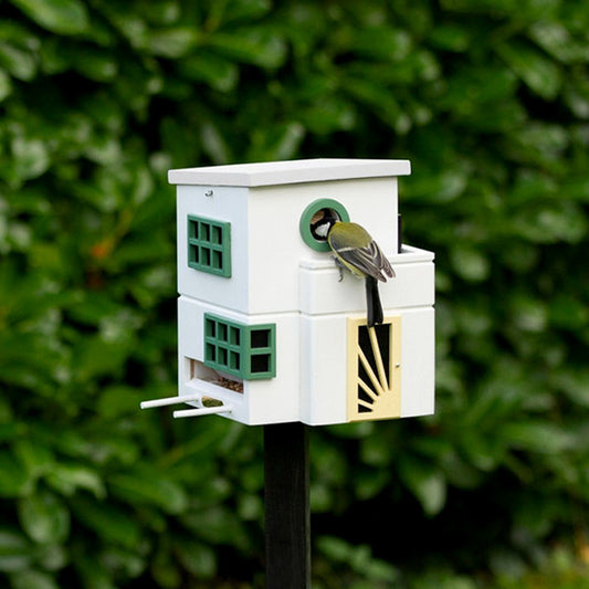nichoir à oiseaux Multiholk art déco Wildlife garden. Cabane à oiseaux qui offre la double fonction nichoir ou mangeoire
