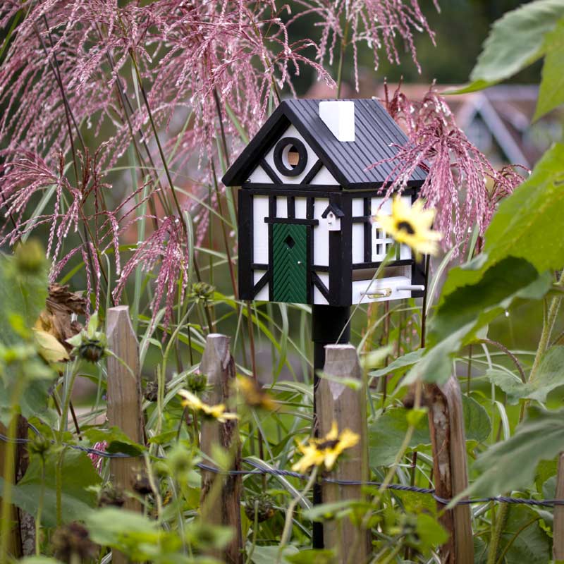 jolie cabane à oiseaux pour le jardin, design authentique et bois de qualité issu de forêts écogérées