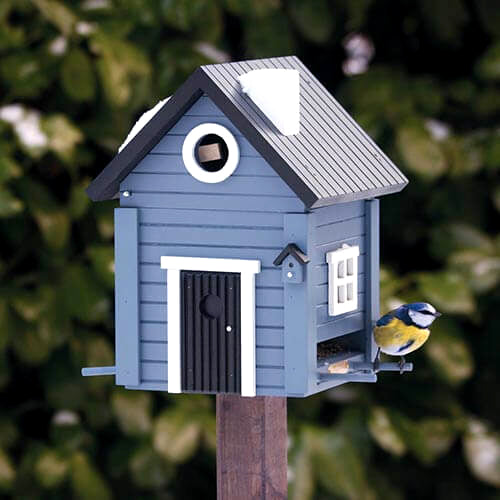 nichoir mangeoire à oiseaux Multiholk maison Wildlife Garden bleu