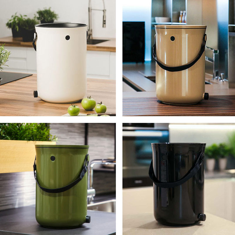 Le bokashi Organko 2 est idéal pour composter les biodéchets selon la méthode traditionnelle japonaise du bokashi. Le bokashi Organko 2 est disponible en 4 coloris : blanc crème, beige cappuccino, vert olive et noir Ocean
